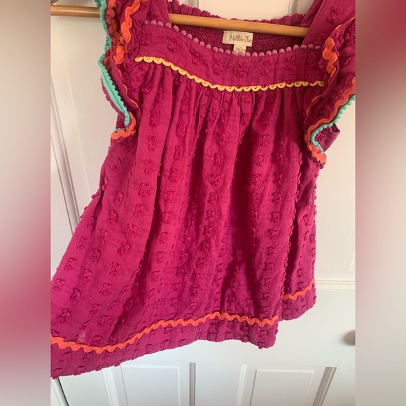 Matilda Jane Fuchsia Pink Tank with Ruffle Sleeve Detail Girls Size 8 - Picture 3 of 10